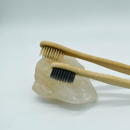 Kids Eco-Friendly Bamboo Toothbrush Set – Natural & Charcoal Bristles (Pack of 2)