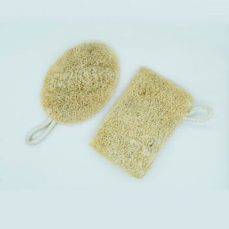 Natural Loofah Bath Scrubber – Set of 2 (Oval & Rectangular)