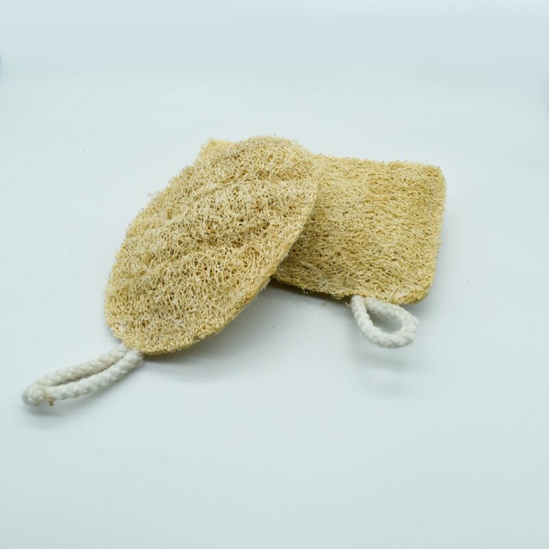 Natural Loofah Bath Scrubber – Set of 2 (Oval & Rectangular) - Image 2